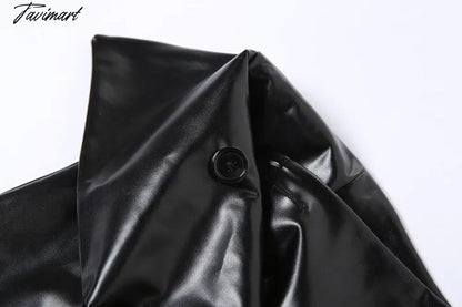 Sexy Leather PU High Waist Black Skirts Bodycon Women Autumn Winter Y2K Pencil Midi Skirt Party Clubwear