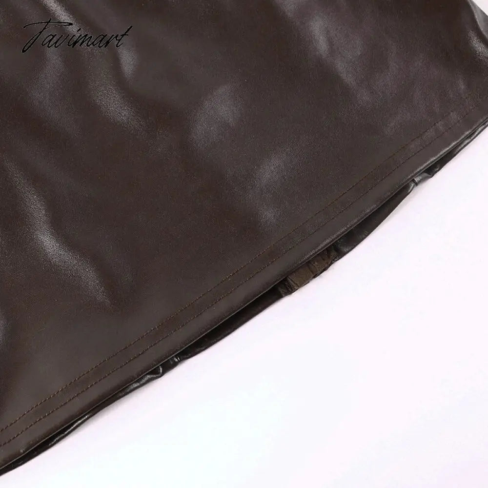 Sexy Sleeveless PU Leather Crop Top Women Elegant Backless Short Corset Tops Female Single-breasted Slim Tank Top