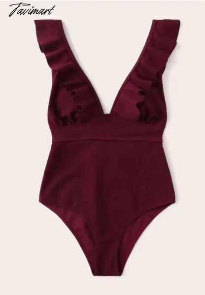 Sexy Solid One Piece Swimsuit Women Push Up Lace Up Bandage Bodysuit Brazilian Deep V Neck Backless Bathing Suit Swimwear