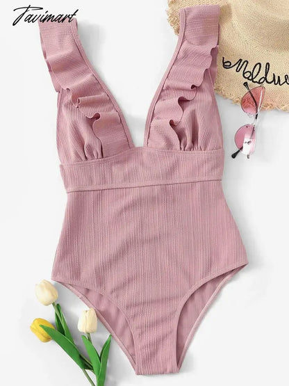 Sexy Solid One Piece Swimsuit Women Push Up Lace Up Bandage Bodysuit Brazilian Deep V Neck Backless Bathing Suit Swimwear