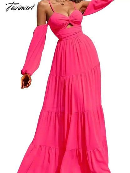 Sexy Solid Slash neck Long Dress Autumn Boho Women Dress Casual Elegant Camisole Holiday French Maxi Dress A2181