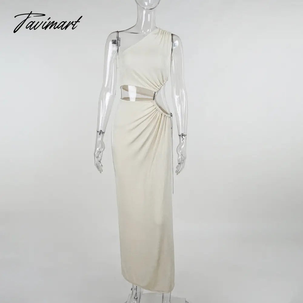 Sexy White Dress Irregular Baddie Outfits Polyester Backless Dress Feather Christmas Outfit for Women Inclined Split Party Dress