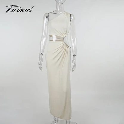 Sexy White Dress Irregular Baddie Outfits Polyester Backless Dress Feather Christmas Outfit for Women Inclined Split Party Dress