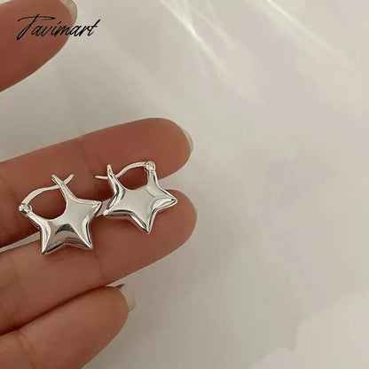Silver Vintage Simpe Star Earrings For Women Trendy Earring Jewelry Prevent Allergy Party Accessories Gift