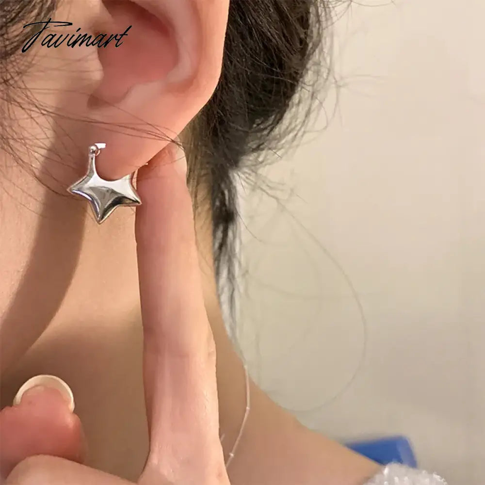 Silver Vintage Simpe Star Earrings For Women Trendy Earring Jewelry Prevent Allergy Party Accessories Gift