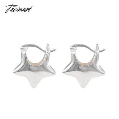 Silver Vintage Simpe Star Earrings For Women Trendy Earring Jewelry Prevent Allergy Party Accessories Gift