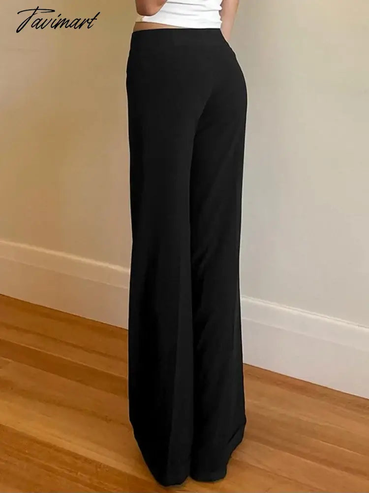 Solid Long Baggy Pants Low Waist Streetwear Women Button Trousers Casual Patchwork Pantalones De Mujer Autumn Roupas Femininas
