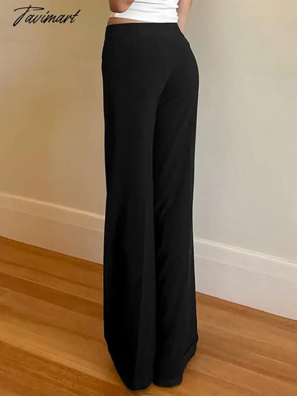 Solid Long Baggy Pants Low Waist Streetwear Women Button Trousers Casual Patchwork Pantalones De Mujer Autumn Roupas Femininas