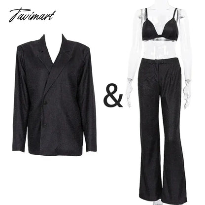 Sparkly Blazers For Women Oversized Loose Sliver Black Gliiter Casual Jackets Blazer Set Pink Coat Women Party Outfits