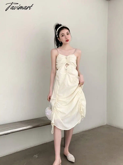 Spring New Style American Style Temperament Versatile Suspender Dress Spice Girl Sense of Design Solid Color Long Skirt