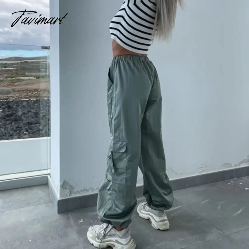 Spring Streetwear Fashion Cool Cargo Pants Vintage Loose Pocket Female Trousers Women's Pants Y2k Hip Hop Wide Leg Joggers Baggy