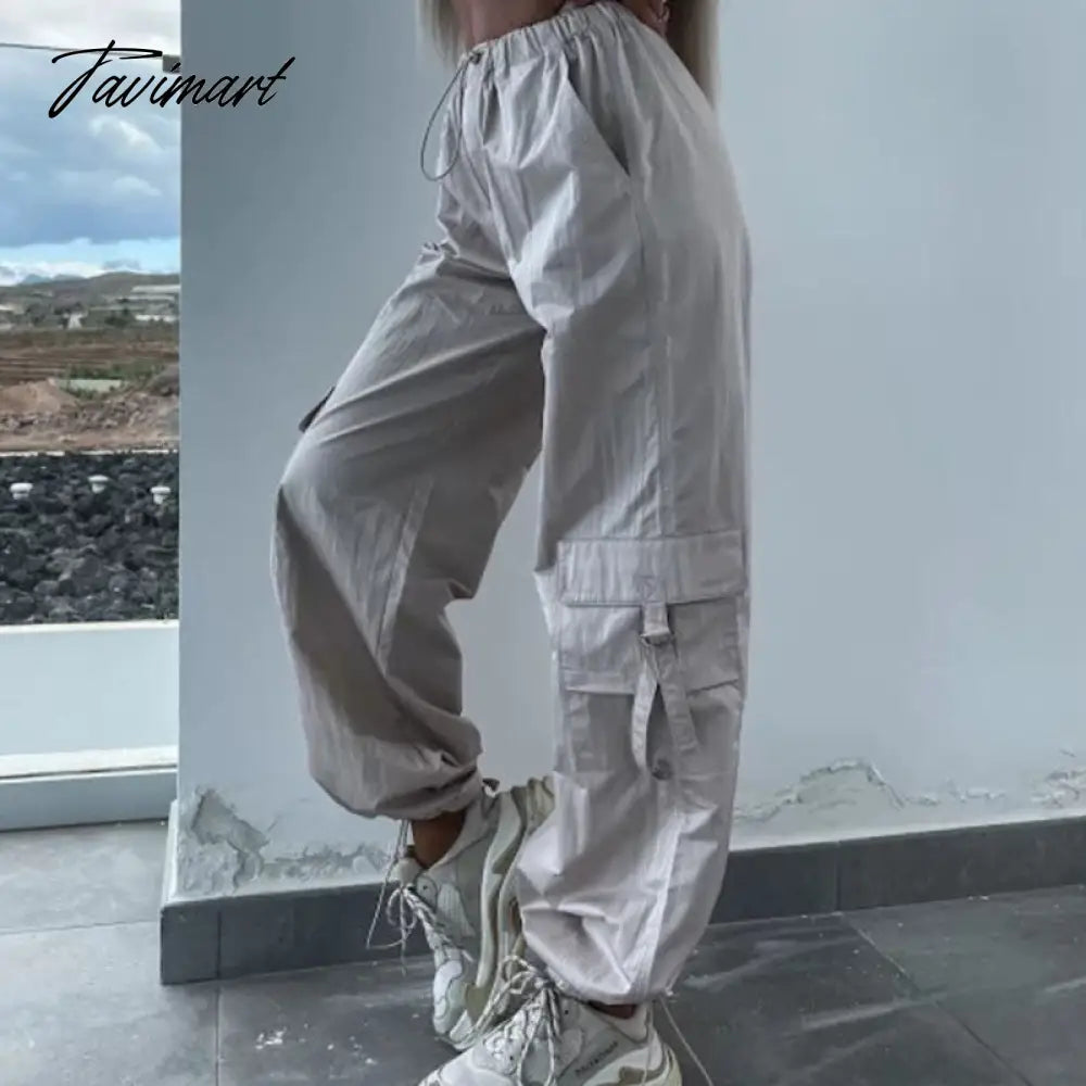 Spring Streetwear Fashion Cool Cargo Pants Vintage Loose Pocket Female Trousers Women's Pants Y2k Hip Hop Wide Leg Joggers Baggy