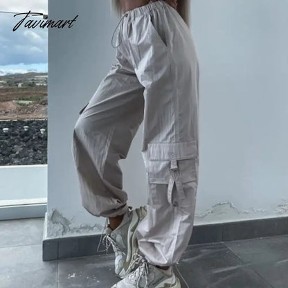 Spring Streetwear Fashion Cool Cargo Pants Vintage Loose Pocket Female Trousers Women's Pants Y2k Hip Hop Wide Leg Joggers Baggy