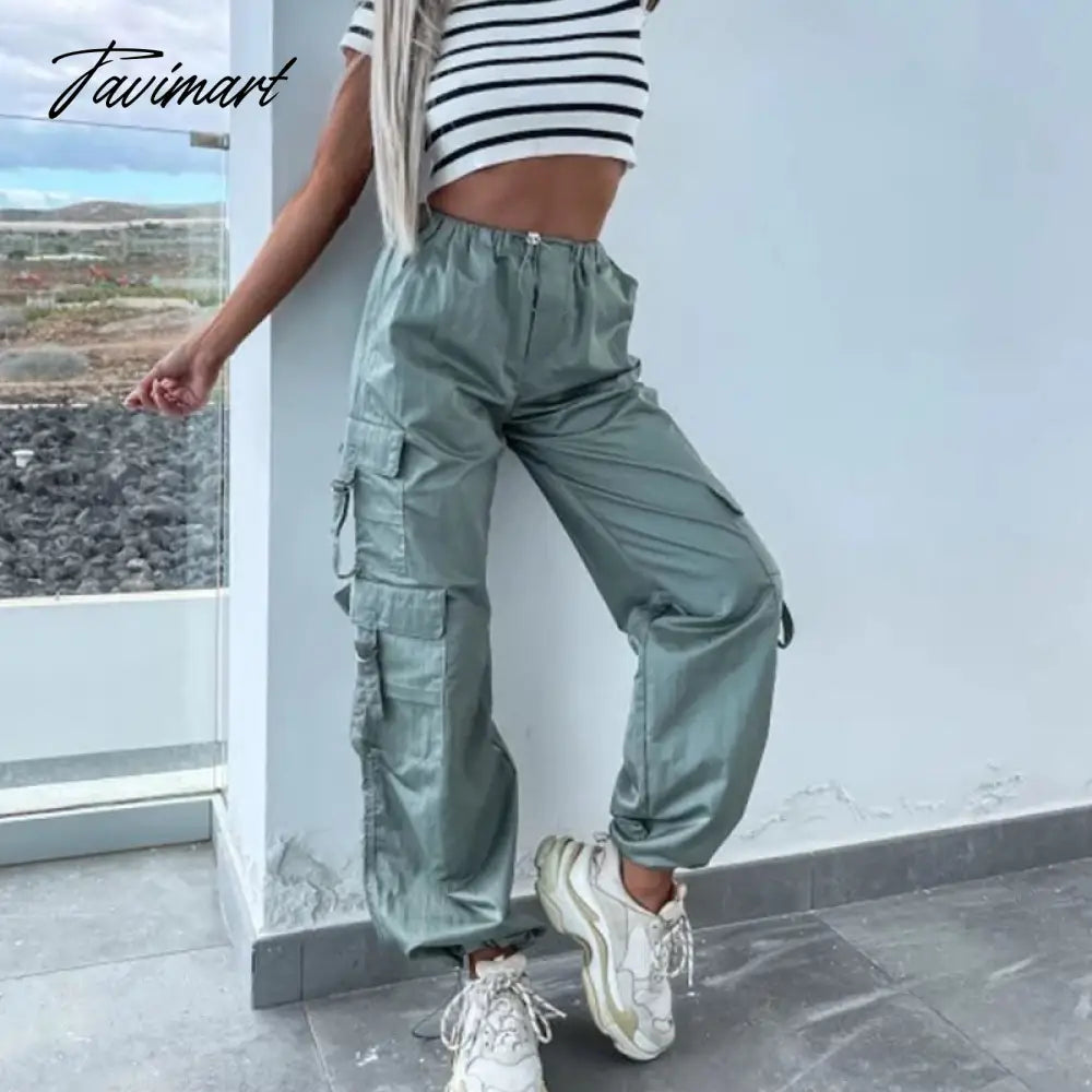 Spring Streetwear Fashion Cool Cargo Pants Vintage Loose Pocket Female Trousers Women's Pants Y2k Hip Hop Wide Leg Joggers Baggy