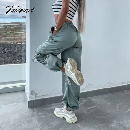 Spring Streetwear Fashion Cool Cargo Pants Vintage Loose Pocket Female Trousers Women's Pants Y2k Hip Hop Wide Leg Joggers Baggy
