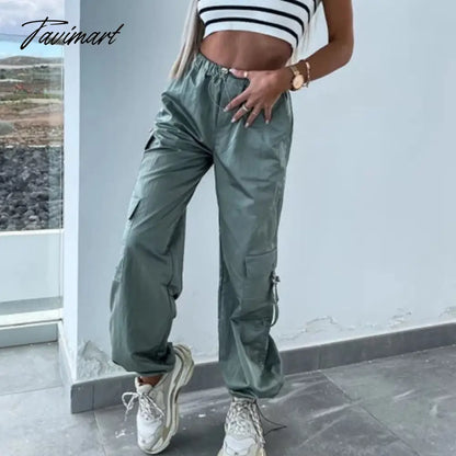 Spring Streetwear Fashion Cool Cargo Pants Vintage Loose Pocket Female Trousers Women's Pants Y2k Hip Hop Wide Leg Joggers Baggy