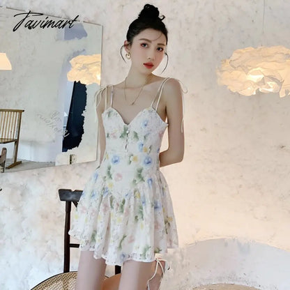 Spring Women' Clothing Dress Self-cultivation Tea Break French Style Lace Sexy Sweet Spicy Girl Lace Sling Feminine Dress