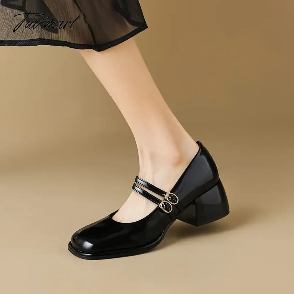 spring women's shoes ladies high heels Casual Mary Janes white square toe design career and commuting Korean style 41-43