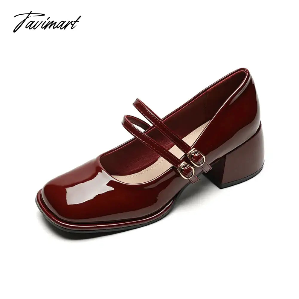 spring women's shoes ladies high heels Casual Mary Janes white square toe design career and commuting Korean style 41-43