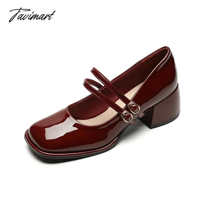 spring women's shoes ladies high heels Casual Mary Janes white square toe design career and commuting Korean style 41-43