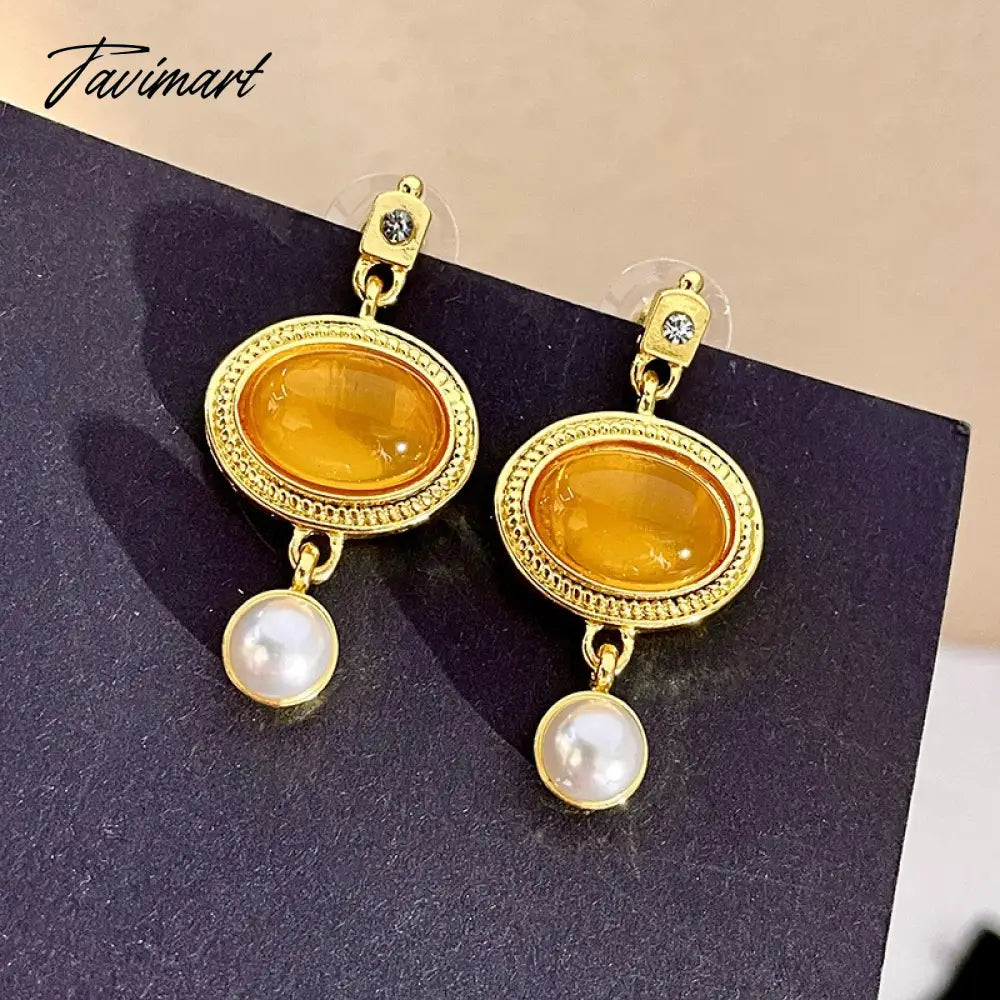 Statement Orange Color Oval Resin Geometric Drop Earrings Personality New Fashion Jewelry Wholesale