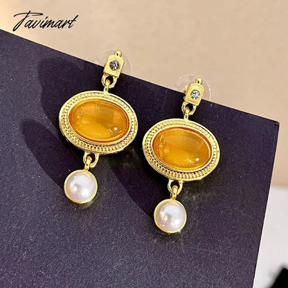 Statement Orange Color Oval Resin Geometric Drop Earrings Personality New Fashion Jewelry Wholesale