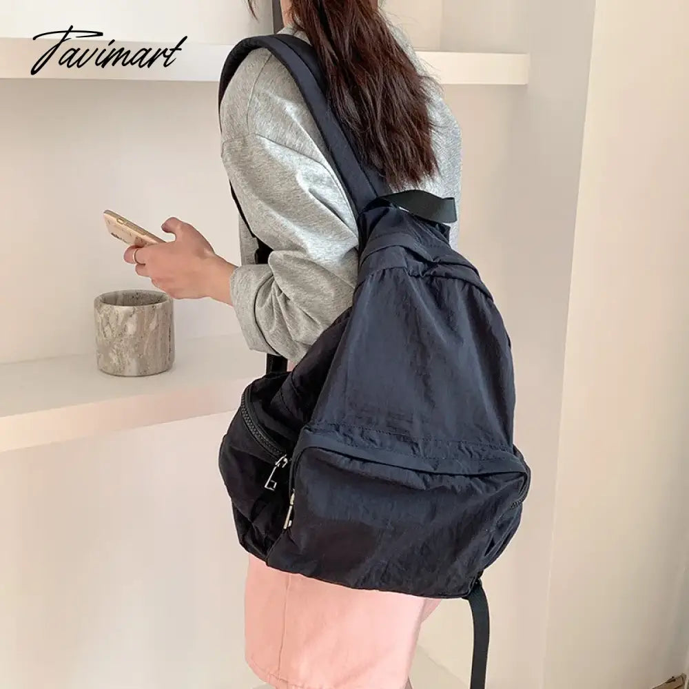 Student backpack, female multiple pocket commuting backpack, leisure large capacity travel backpack, South Korea