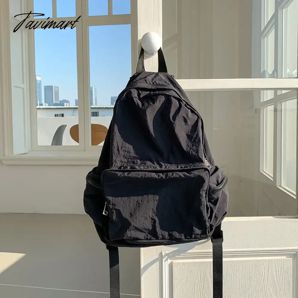 Student backpack, female multiple pocket commuting backpack, leisure large capacity travel backpack, South Korea