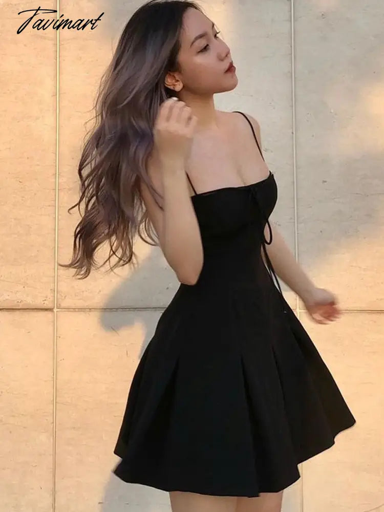 Summer A-line Mini Dress Sexy Spaghetti Strap Tube Top Backless Dress Lace-up Slim Dress Sweet Party Casual Vacation Women'
