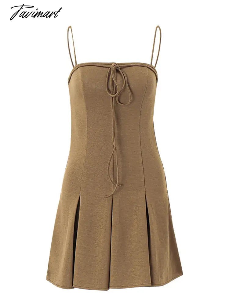 Summer A-line Mini Dress Sexy Spaghetti Strap Tube Top Backless Dress Lace-up Slim Dress Sweet Party Casual Vacation Women'