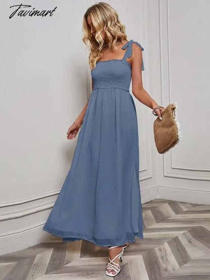 Summer Elegant Party Dress Women Strap Sexy Dots Slit Dresses Sleeveless Maxi Long Dress Ladies