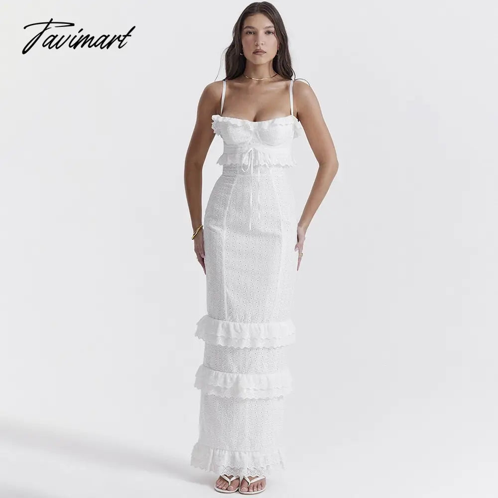 Summer Elegant White Women Ready To Wear Dresses Maxi Luxury Lace Bodycon Wedding Event Party Dress Formal Occsaion