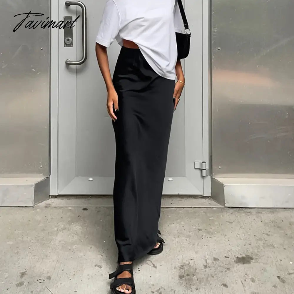 summer long satin skirt women zipper clourse maxi skirt streetwear slim fit skirt sexy women skirt party Y2k skirt
