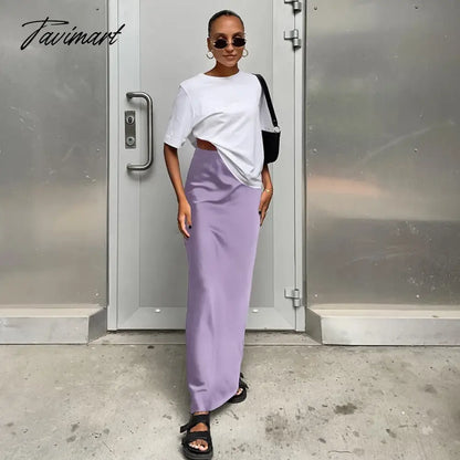 summer long satin skirt women zipper clourse maxi skirt streetwear slim fit skirt sexy women skirt party Y2k skirt