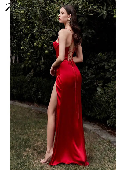 Summer Maxi Dress Satin Bodycon Dress Women Party Dress New Arrivals Red Backless Sexy Celebrity Date Night Dresses