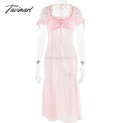Summer New Dress Temperament Sexy Slim Mesh Perspective Stitching Long Dress Tight Club Party Dress Vestidos