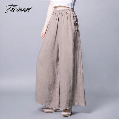 Summer New Women's Wide-leg Pants Casual Retro Cotton and Linen Thin High-waisted Wide-leg Pants Slim Loose Trousers
