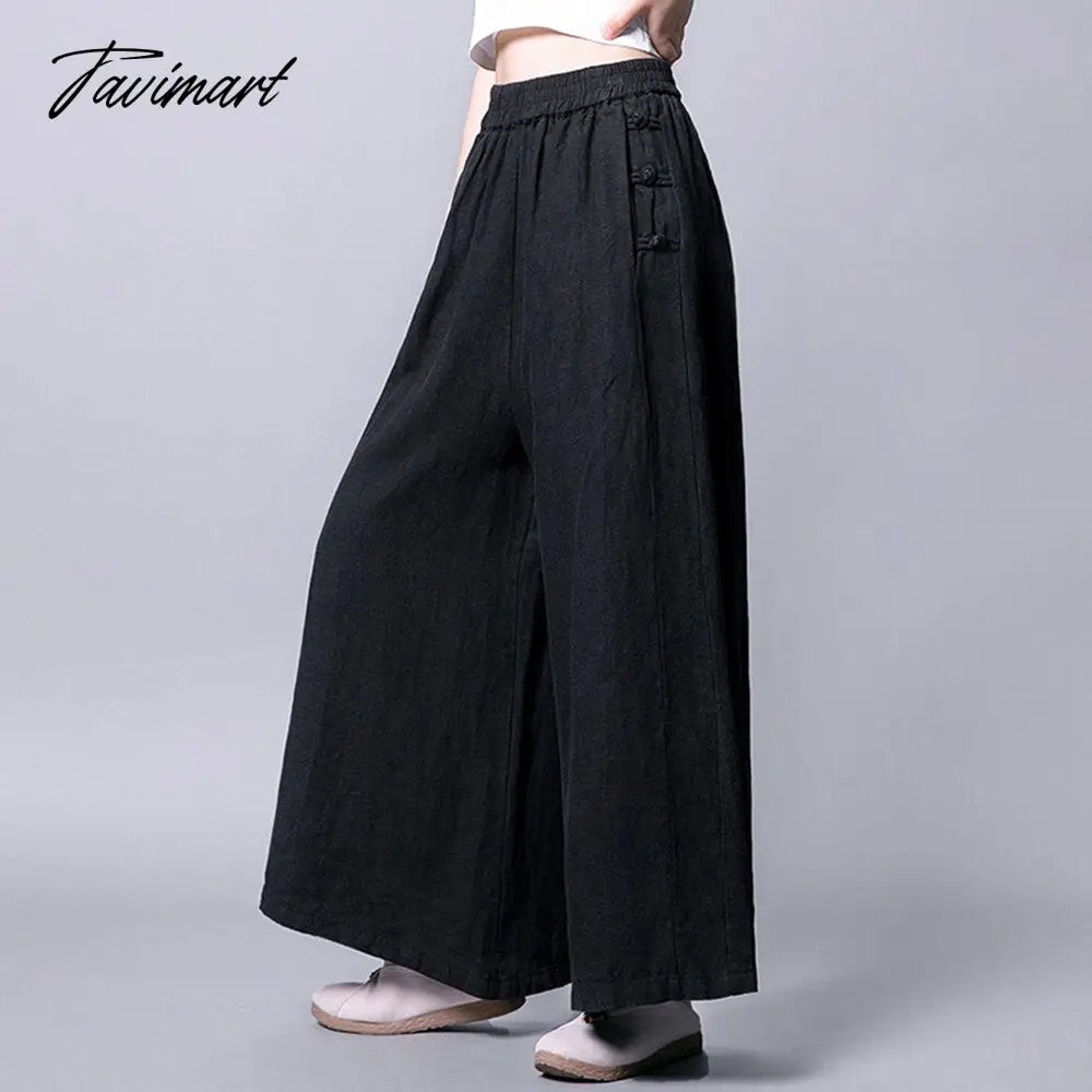 Summer New Women's Wide-leg Pants Casual Retro Cotton and Linen Thin High-waisted Wide-leg Pants Slim Loose Trousers
