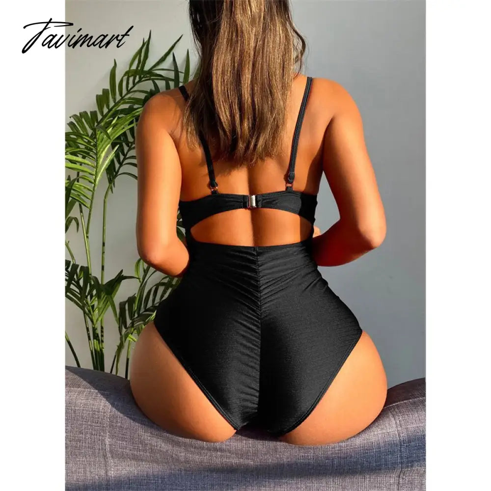 Summer One Piece Beach Swimwear Bodysuit Mujer Sexy Underwire Push Up Bikini Swimsuit Women Hollow Out High Waist Monokini