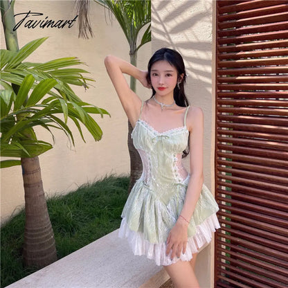 Summer Sexy but Cute Style High Quality Lace Stitching Suspender Dress Design Slim Waist Dresses Super Fairy