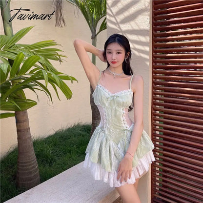 Summer Sexy but Cute Style High Quality Lace Stitching Suspender Dress Design Slim Waist Dresses Super Fairy