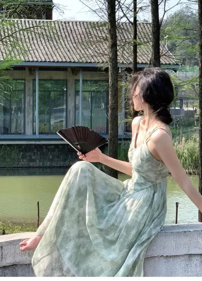 Summer Sexy Sleeveless Strap Party Midi Dress Women Backless V-neck Beach Clothes Lady Elegant Graduation Vestidos