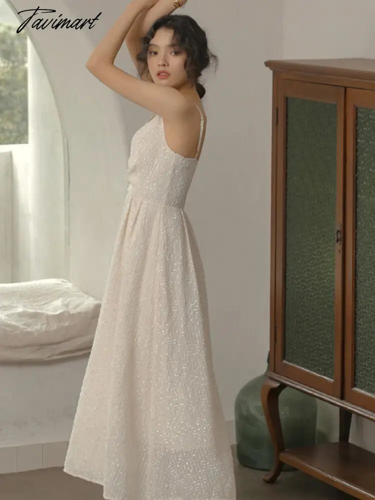 Summer Women Elegant Sleeveless Party White Dress Female Vintage A-Line Midi Vestdios Fashion Prom Clothes New