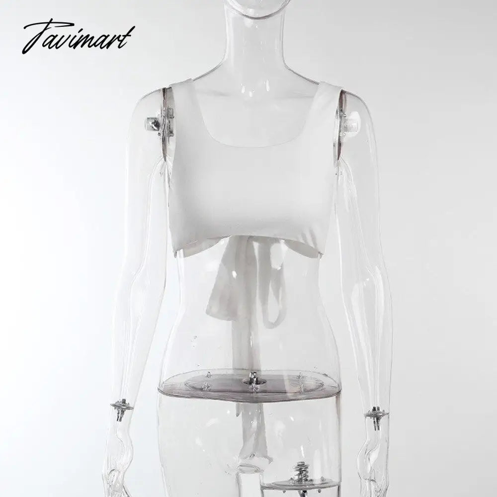 Summer Women Wrap Crop Top Basic Tee Bandage Sling Backless Vest Sexy Fashion For Ladies