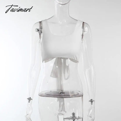 Summer Women Wrap Crop Top Basic Tee Bandage Sling Backless Vest Sexy Fashion For Ladies