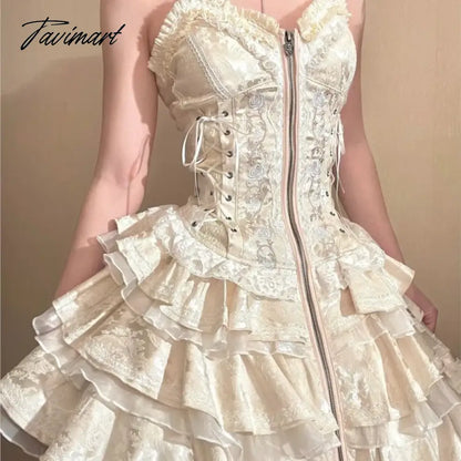 Sweet Elegant Lady Suspender Dress Women's Season Cake Skirt