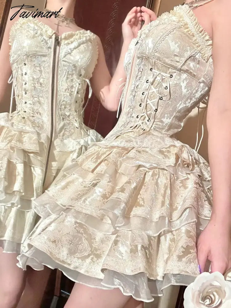 Sweet Elegant Lady Suspender Dress Women's Season Cake Skirt