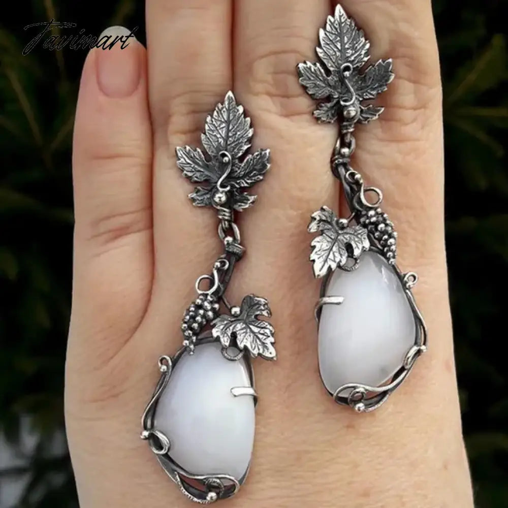 Trendy Silver Color Inlaid with Green Stones Drop Earring Women Shining Zircon Hook Dangle Earrings Wedding Jewelry