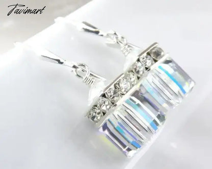 Trendy Silver Color Inlaid with Green Stones Drop Earring Women Shining Zircon Hook Dangle Earrings Wedding Jewelry