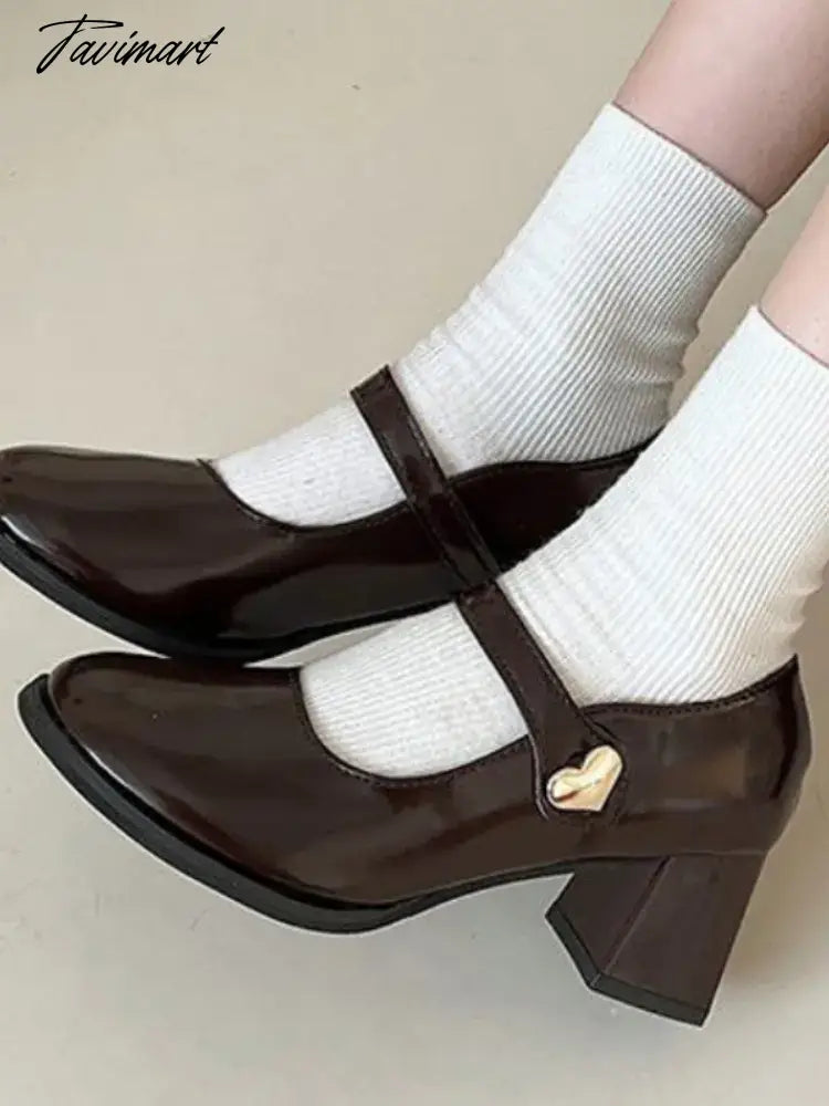 Vintage France Mary Janes Shoes Women Belt Buckle Casual Square Heel Shoes Female Holiday Temperament Leisure Shoes Summer